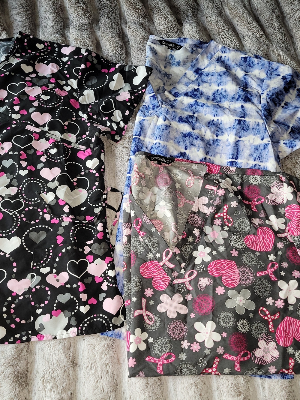 Bundle Of 3 Women's Short Sleeve Scrubs Tops